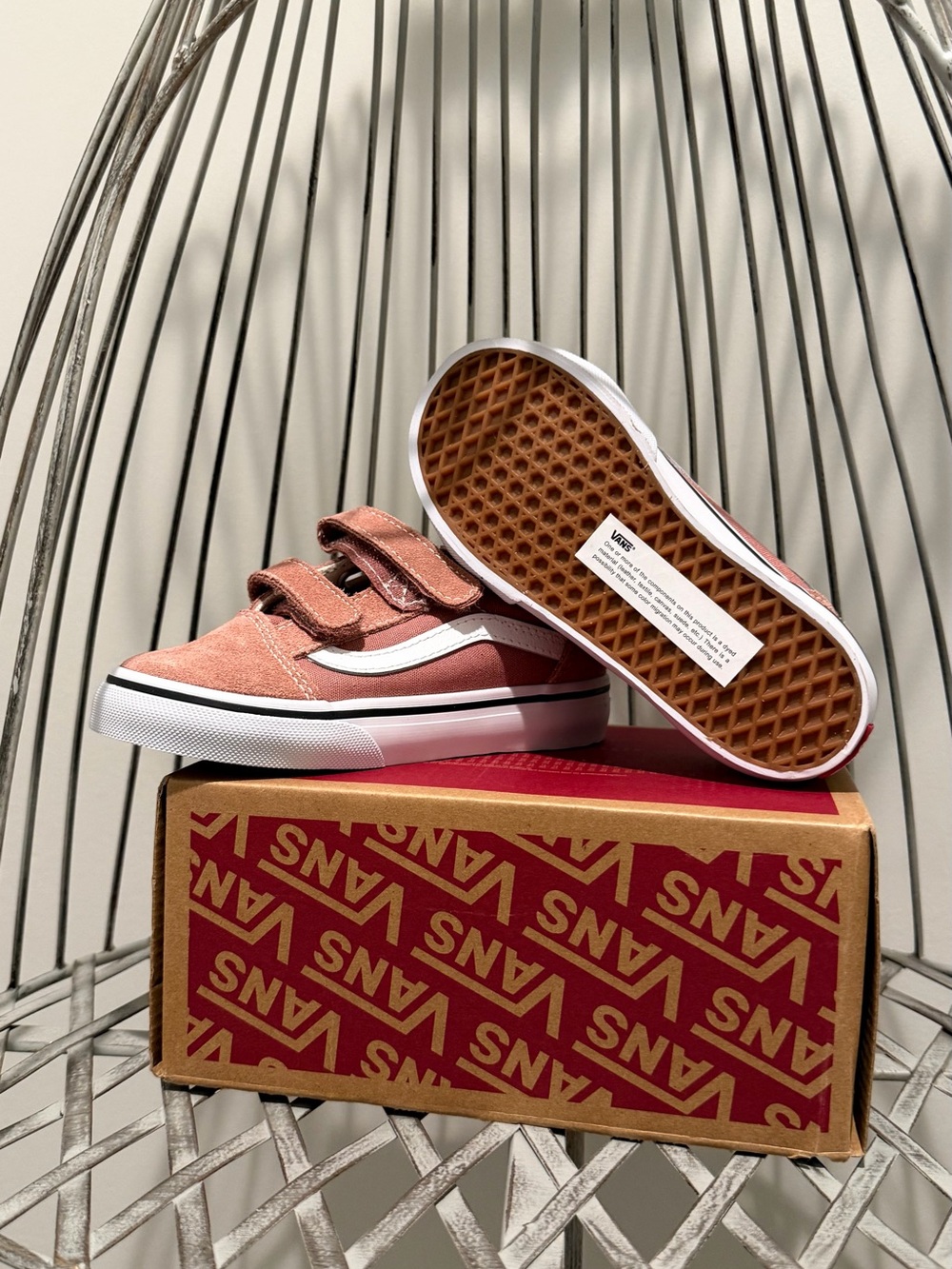 Vans Kids Old Skool V Velcro Sneakers - Withered Rose